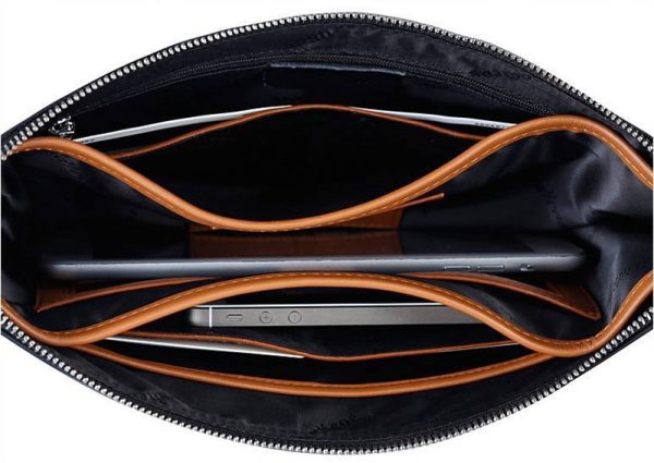 bao-da-toni-camtay-9ff-04 Túi Da Cầm Tay Cho Macbook, Surface Và Tablet 12.9/13" - Da Thật Thương Hiệu Toni