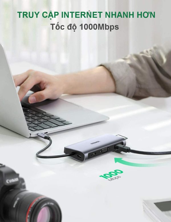 bo-chuyen-doi-type-c-10-trong-1-ugreen-80133-mo-rong-cong-sang-usb-3-0-hdmi-vga-rj45-sd-tf-audio-pd-06 Bộ Chuyển Đổi (10-In-1) USB C To HDMI + VGA + LAN 1Gbps + Hub USB3.0 + SD/TF + Audio Ugreen 80133