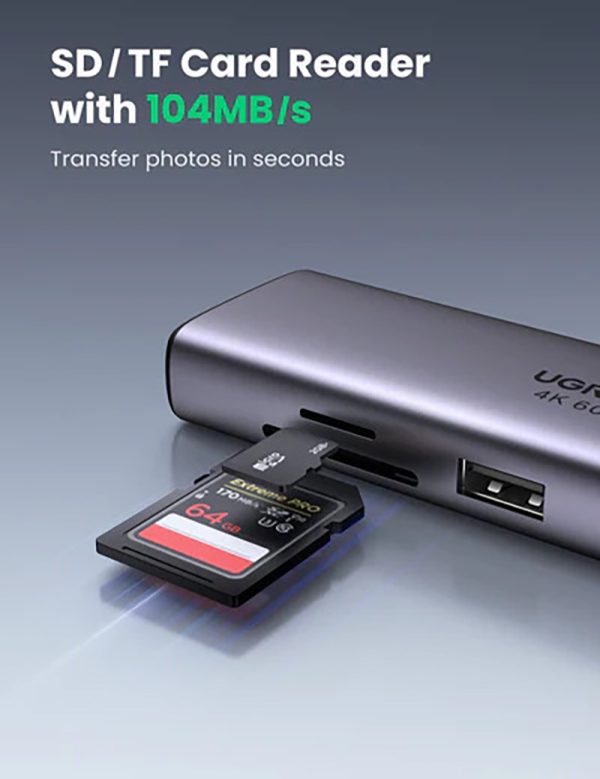 bo-chuyen-doi-type-c-ugreen-60515-usb-type-c-nkphukien-03 Bộ Chuyển Đổi 7-In-1 USB Type-C Ra HDMI 4K/60hz + USB + LAN Gigabit + PD100W + SD/TF - Ugreen 60515