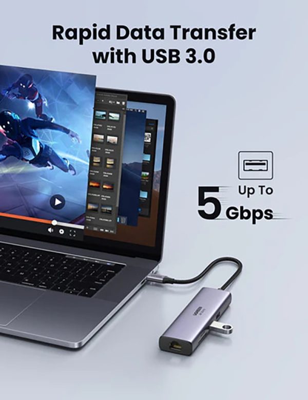bo-chuyen-doi-type-c-ugreen-60515-usb-type-c-nkphukien-04 Bộ Chuyển Đổi 7-In-1 USB Type-C Ra HDMI 4K/60hz + USB + LAN Gigabit + PD100W + SD/TF - Ugreen 60515