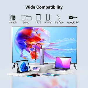 Bộ Chuyển Đổi 7-In-1 USB Type-C Ra HDMI 4K/60hz + USB + LAN Gigabit + PD100W + SD/TF - Ugreen 60515