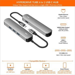 Cổng chuyển Hyperdrive 6-in-1 HDMI 4K USB-C Hub (HD233B)