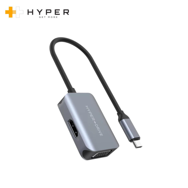 Cổng Chuyển HyperDrive 2-in-1 HDMI/VGA 4K60Hz USB-C HUB – HD-C2HV-GR