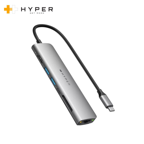 Cổng Chuyển HyperDrive Slab 7in1 USb-C Hub for Macbook, Surface, PC & Devices – HD22H