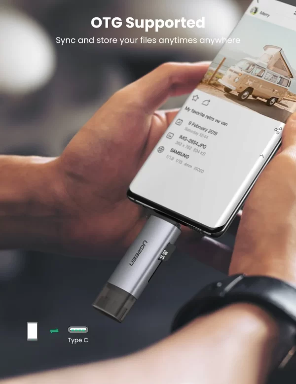 dau-doc-the-tf-sd-chan-cam-usb-c-usb-3-1-ugreen-cm184-50706-nkphukien-06 Đầu Đọc Thẻ TF SD Chân Cắm USB-C & USB 3.1 Ugreen 50706