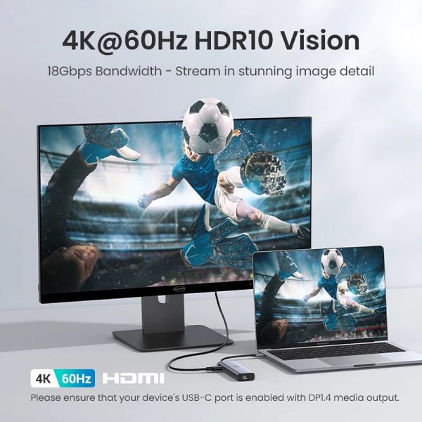 hub-chuyen-doi-da-nang-ugreen-6in1-60384-nkphukien-04 Bộ Chuyển Type C Sang HDMI 4K 60Hz + 2 x USB 3.0 + SD/TF + PD - Ugreen 60384