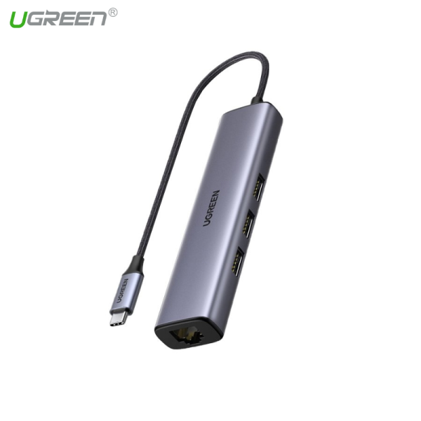 Hub Chuyển Đổi USB Type-C Ra Lan 1000Mbps Kèm 3 Cổng USB 3.0 Ugreen 20920