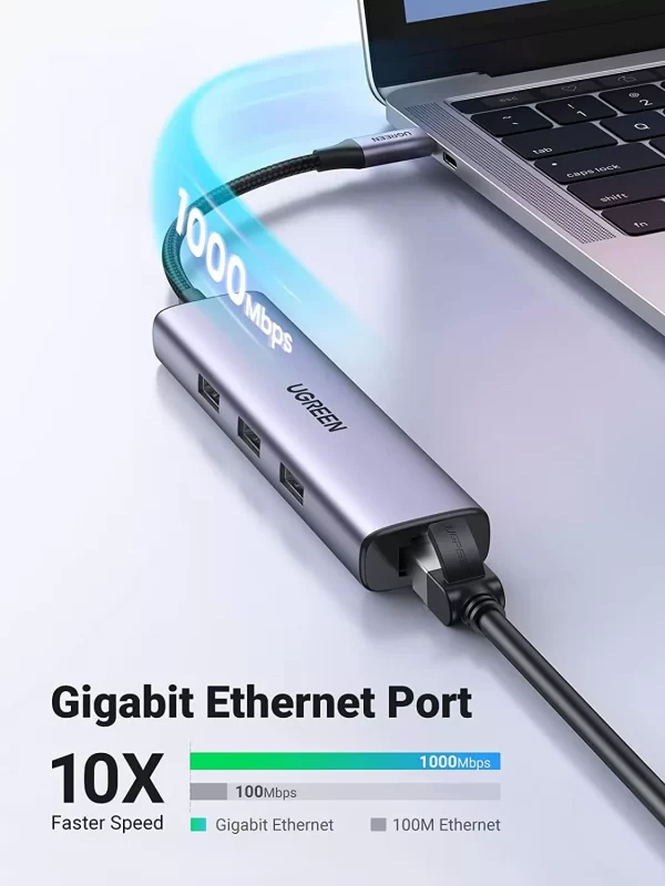 hub-chuyen-doi-type-c-10000mbps-3-cong-ugreen-20920-nkphukien-08 Hub Chuyển Đổi USB Type-C Ra Lan 1000Mbps Kèm 3 Cổng USB 3.0 Ugreen 20920