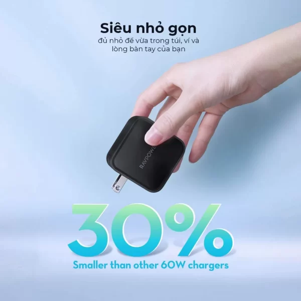 sac-nhanh-ravpower-65w-gan-tech-usb-c-wall-charger-rp-pc133-3 Sạc nhanh RavPower 65W GaN Tech USB C Wall Charger – ( RP-PC133 )