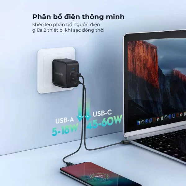 sac-nhanh-ravpower-65w-gan-tech-usb-c-wall-charger-rp-pc133-4 Sạc nhanh RavPower 65W GaN Tech USB C Wall Charger – ( RP-PC133 )
